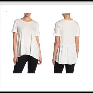NWT White Gibson Roll Sleeve Hi-Low T-Shirt (XS)